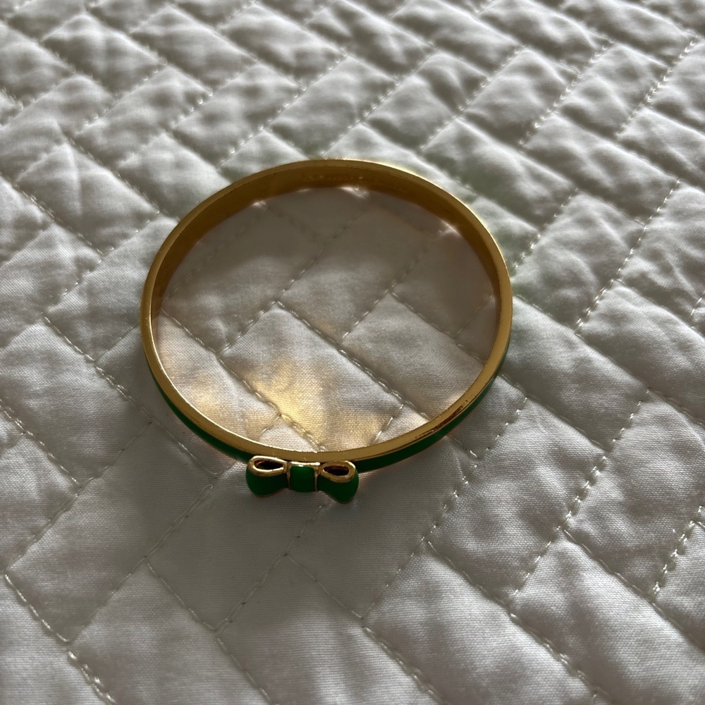 Kate Spade Gold and Green Bow Bracelet